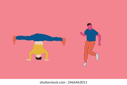 break dance sport vector illustration