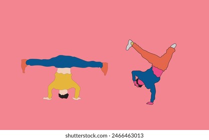 break dance sport vector illustration