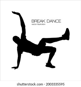break dancer bboy silhouette isolated vector illustration svg
