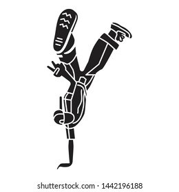 Break dancer icon. Simple illustration of break dancer vector icon for web design isolated on white background