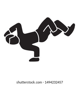 Break dancer icon. Simple illustration of break dancer vector icon for web design isolated on white background