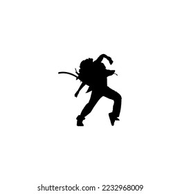Break dancer icon. Simple style break dance lessons course big sale poster background symbol. Break dancer brand logo design element. Break dancer t-shirt printing. Vector for sticker.