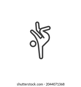 Break dancer line icon. linear style sign for mobile concept and web design. Man breakdancing outline vector icon. Symbol, logo illustration. Vector graphics