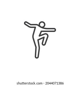 Icono de la línea de bailarín de interrupción. signo de estilo lineal para concepto móvil y diseño web. Icono de vector de contorno de breakdance de hombre. Símbolo, ilustración del logotipo. Gráficos vectoriales