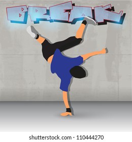 break dancer vector illustration. svg
