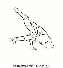 break dancer-continuous line drawing. break dance, dancer, vector sketch illustration