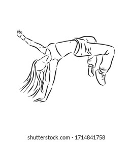 Break Dancer-continuous Line Drawing. Break Dance, Dancer, Vector Sketch Illustration