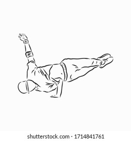 break dancer-continuous line drawing. break dance, dancer, vector sketch illustration