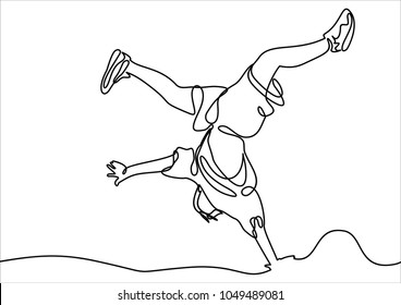break dancer-continuous line drawing vector art