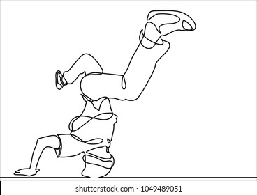 break dancer-continuous line drawing.vector art