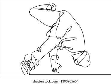 break dancer-continuous one line drawing. 