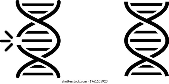 Break DNA Icon, Vector Illustration