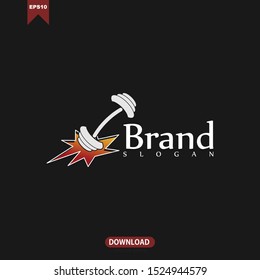 Break Down Barbell Idea Icon Logo Design Element