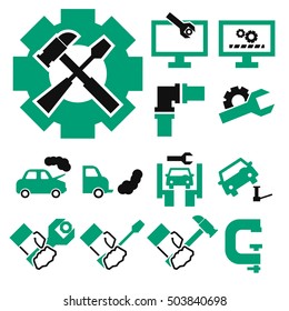break down, fix icon set