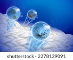 Break down stubborn stains to remove. Used to advertisements for detergents, stain removers, cleaners. Realistic EPS file.