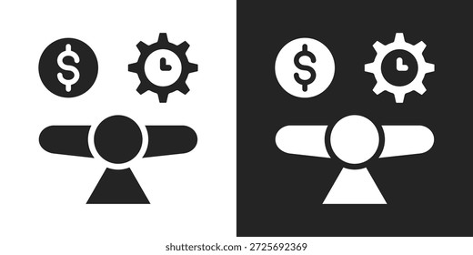 Break Even Icon In Black And White Glyph Style