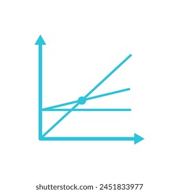 Break even point icon. Graphical Analysis chart. 