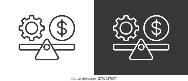Conjunto De Iconos De Punto De Equilibrio Colección De Vector Aislado En Blanco Y Negro