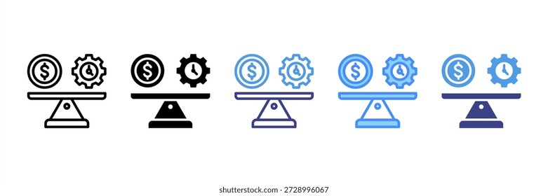 Break Even Point Icon Set Multiple Style Collection