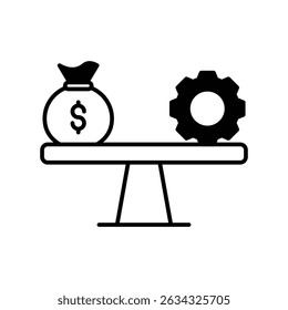 Break Even Point icon with white background vector stock illustration