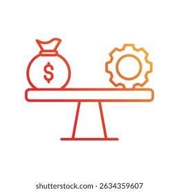 Break Even Point icon with white background vector stock illustration
