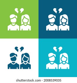 Break Up Flat four color minimal icon set