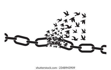 Break free from the chains, freedom symbol