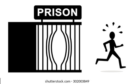break free concept, jailbreak, escape from prison 