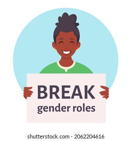 Break gender norms. Gender-neutral movement. Non-binary. LGBTQ Pride concept. Vector illustration