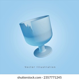 Bruch-Glas auf 3D-Vektorgrafik