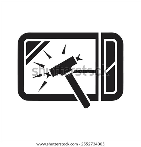 Break glass in case of emergency. Break the window icon