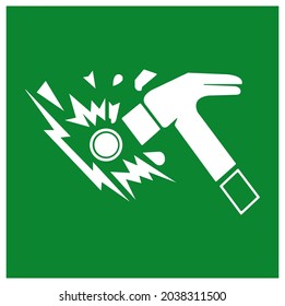 Break Glass Symbol Sign, Vector Illustration, Isolate On White Background Label. EPS10