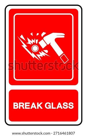 Break Glass Symbol Sign, Vector Illustration, Isolate On White Background Label. EPS10 