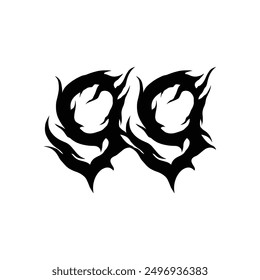 Break Gothic abstract art black line art element icon vector logo design design