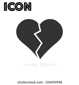 Break heart icon vector.