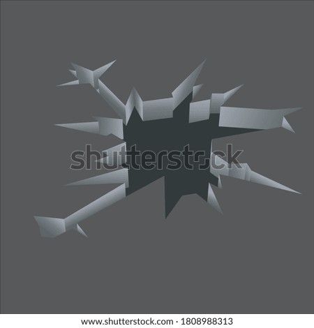 break hole 3d black art vector