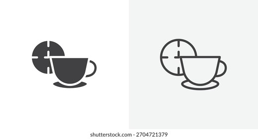 Break icon. collection of editable stroke line and solid flat styles.