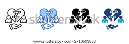 Break Up icon Multi Style Vector Illustration