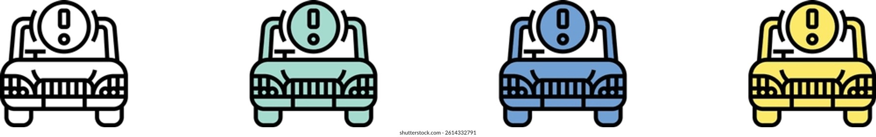 break icon. Outline, Green, Blue and Yellow Style Design Isolated On White Background