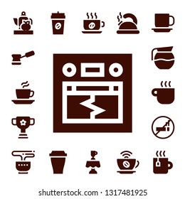 break icon set. 17 filled break icons.  Collection Of - Teapot, Coffee, Earthquake, Cup, Coffee pot, Coffee cup, No smoking, Tea, Latte