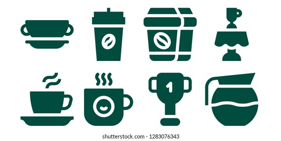  break icon set. 8 filled break icons. Simple modern icons about  - Coffee, Cup, Coffee cup, Coffee pot, Latte