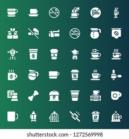 break icon set. Collection of 36 filled break icons included Freedom, Coffee, Broken link, Cup, Coffee cup, Break, Broken bone, Coffee maker, Tea, Tea cup, Coffee bag, Hydraulic breaker