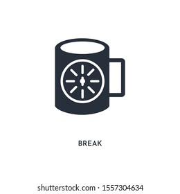 break icon. simple element illustration. isolated trendy filled break icon on white background. can be used for web, mobile, ui.