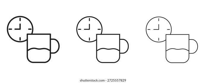 Símbolo de línea delgada del icono de la rotura en el fondo blanco, Ilustración vectorial editable del movimiento