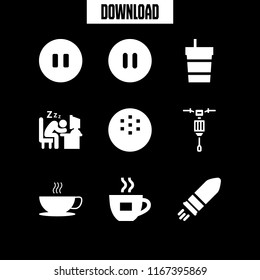 break icon. This set with pause, bullet, coffee cup and jackhammer vector icons for mobile and web
