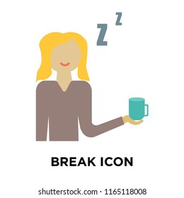 Break icon vector isolated on white background, Break transparent sign