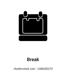 Break icon vector isolated on white background, logo concept of Break sign on transparent background, filled black symbol