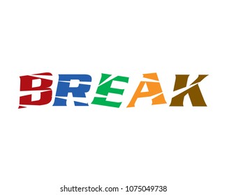 Break Letter Icon Vector Logo Template Illustration Design