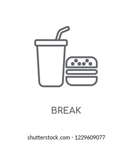 Break linear icon. Modern outline Break logo concept on white background from Productivity collection. Suitable for use on web apps, mobile apps and print media.