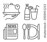 Break for lunch. Lunch icons set. Vector.